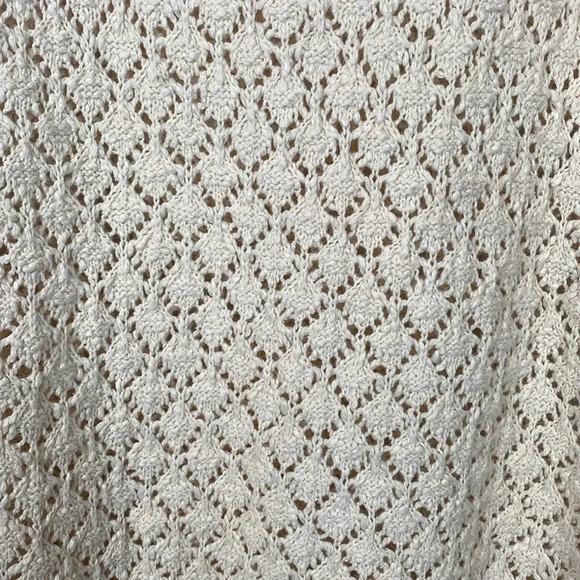 Eddie Bauer | Cream Knit Crochet Boho Sleeveless Top - Medium - 100% cotton - Picture 3 of 8